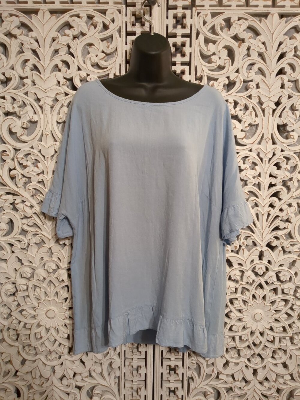 P2P 27.75" Light Blue Short Sleeve Top